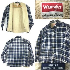 MUST GO!!! DONATING TODAY!!! wrangler sherpa lined jacket plaid